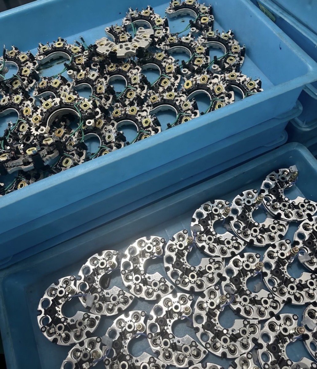 Factory visit in Guangdong, checking electronic components production
