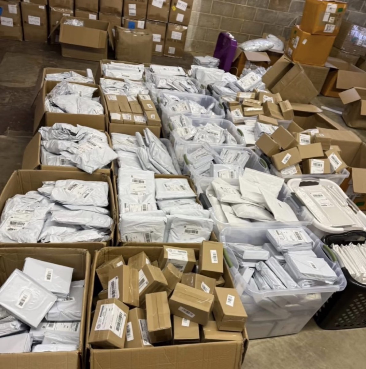 Daily parcel volume at our warehouse ready for dispatch