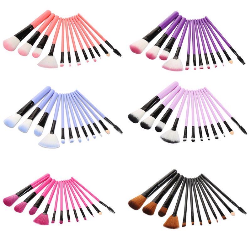 12-pc colorful barrel brush set