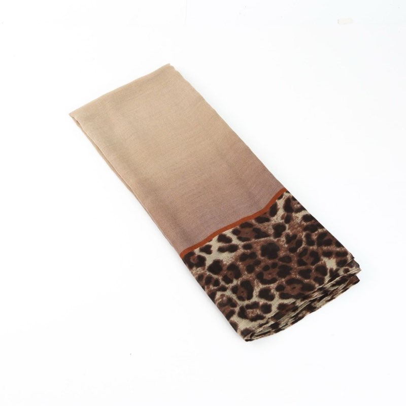 Gradient leopard chiffon shawl