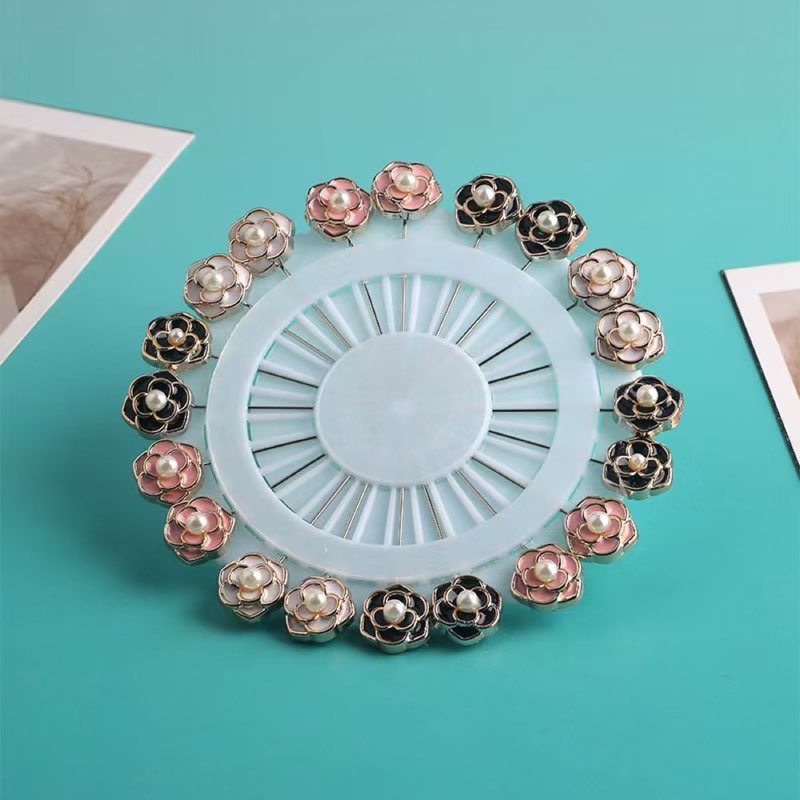 Hijab pin set — 20 pcs, camellia design