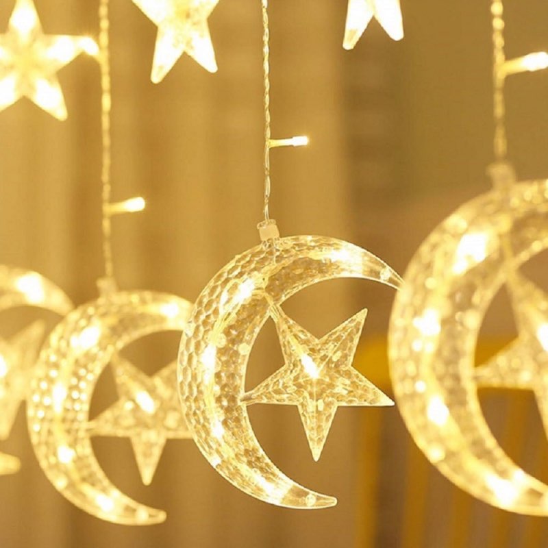 Moon-and-star curtain lights (LED)