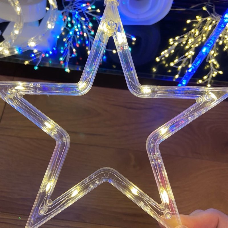 Mini star-moon curtain string lights